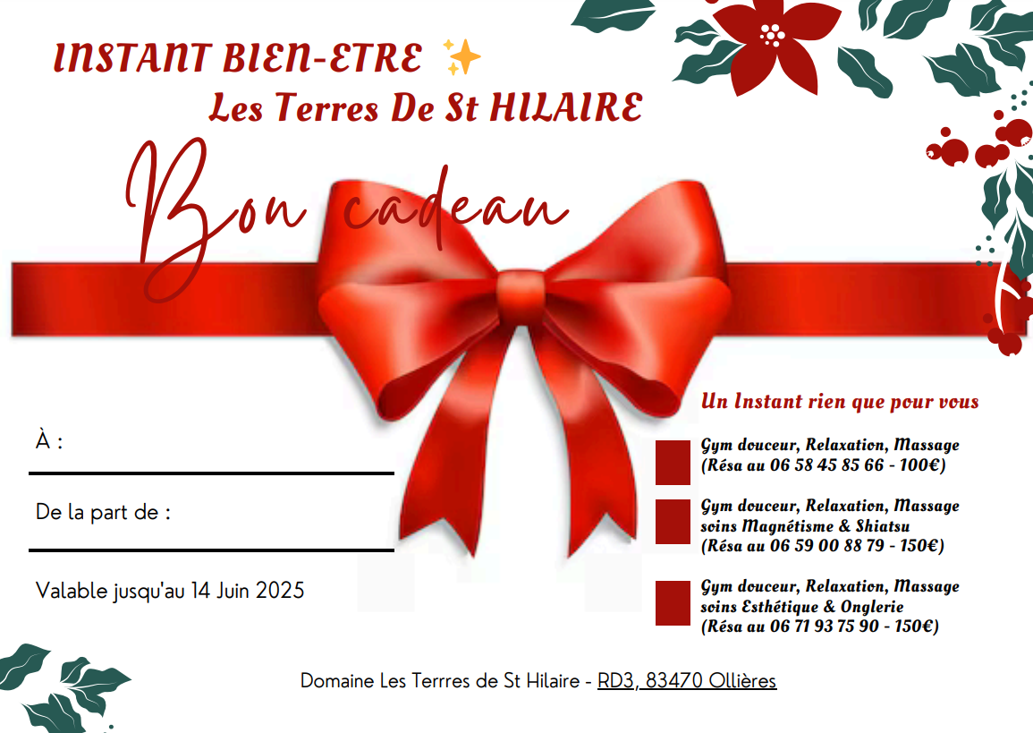 Carte cadeau aux Terres de Saint Hilaire