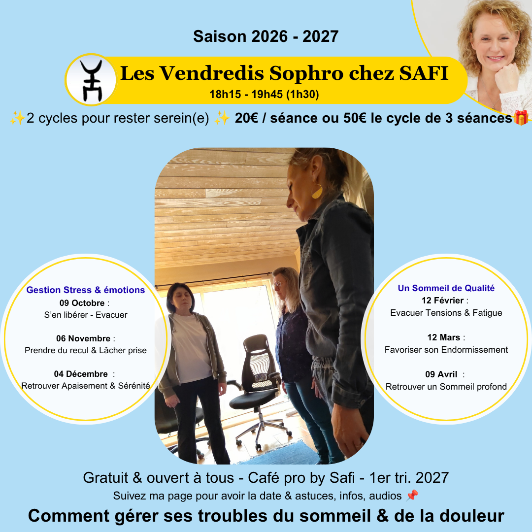 Séance de sophrologie chez SAFI - Planning 2026 2027